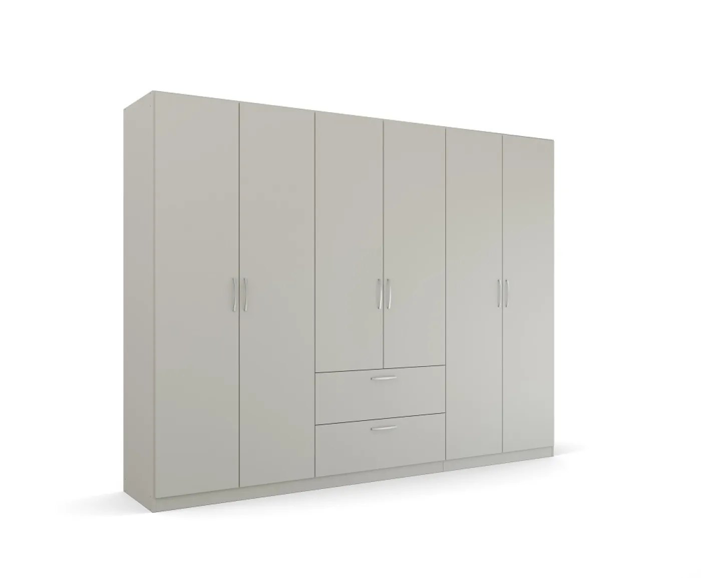 Kleiderschrank Drehtürenschrank Quadra-Spin | mit Schubkästen | seidengrau | verschiedene Größen