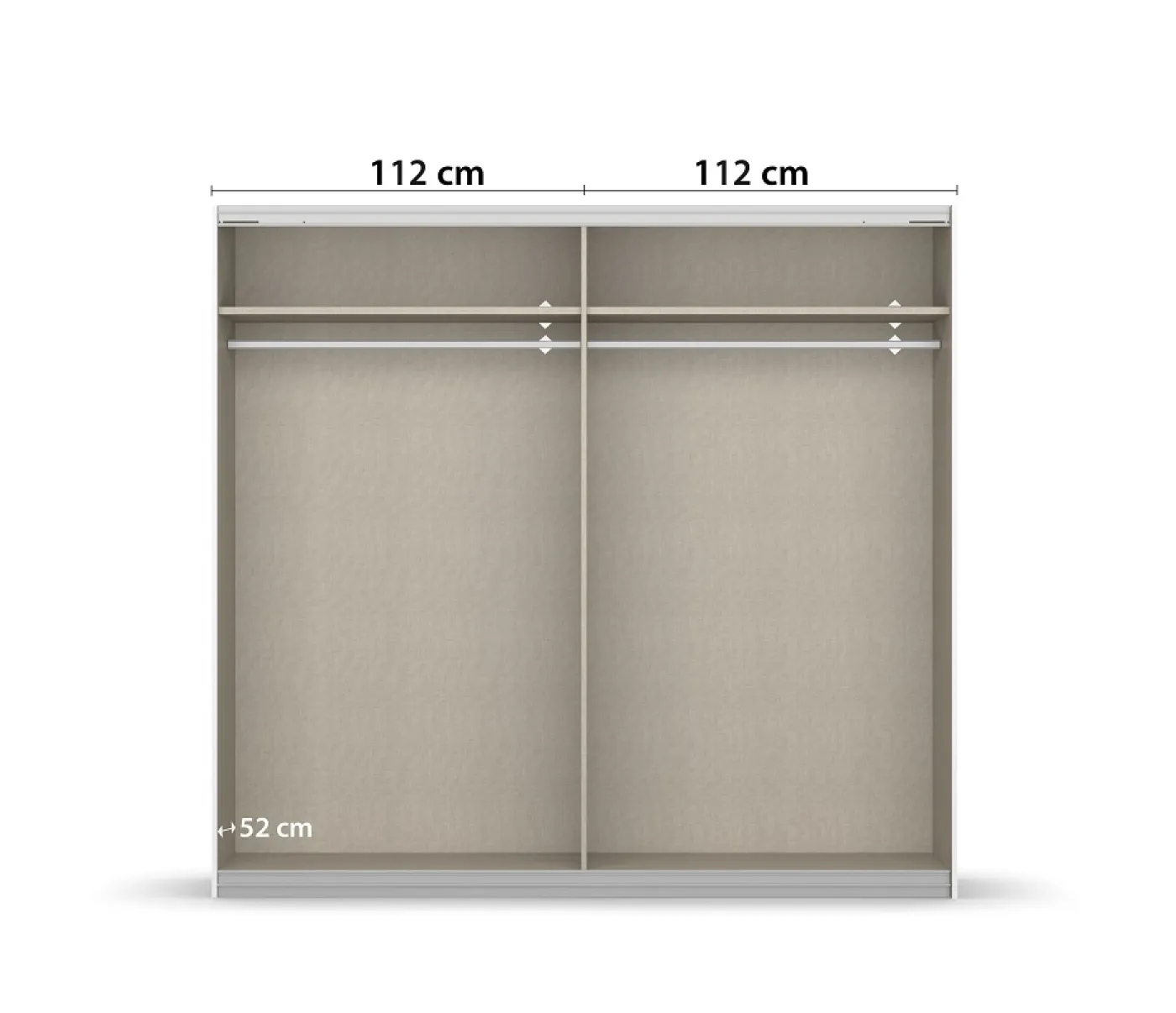 Kleiderschrank Schwebetürenschrank Apollon | 2-türig | Eiche Artisan / Eiche Black