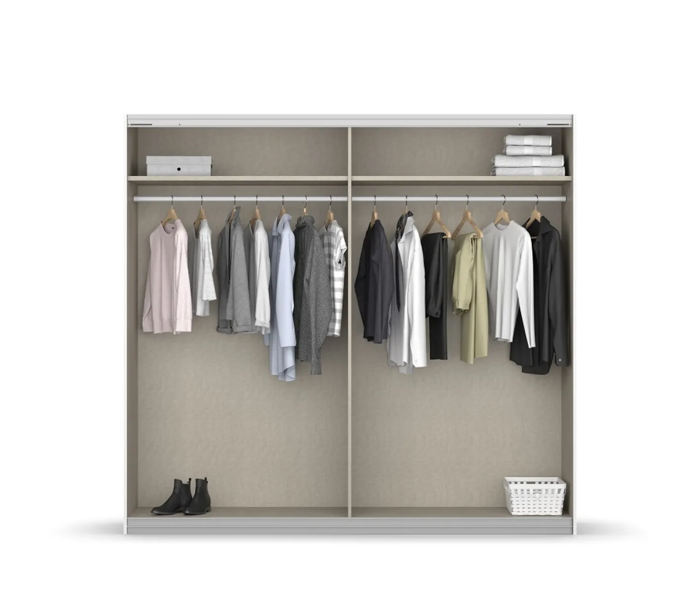 Kleiderschrank Schwebetürenschrank Apollon | 2-türig | Eiche Artisan / Eiche Black