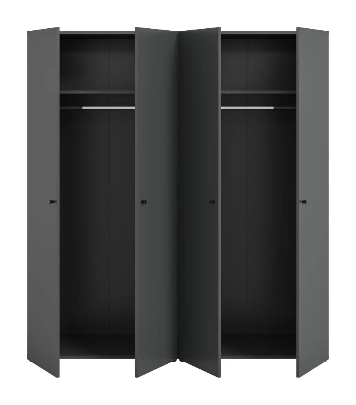 Kleiderschrank Set Darwin | 2-teilig | mit 2 Türen | anthrazit