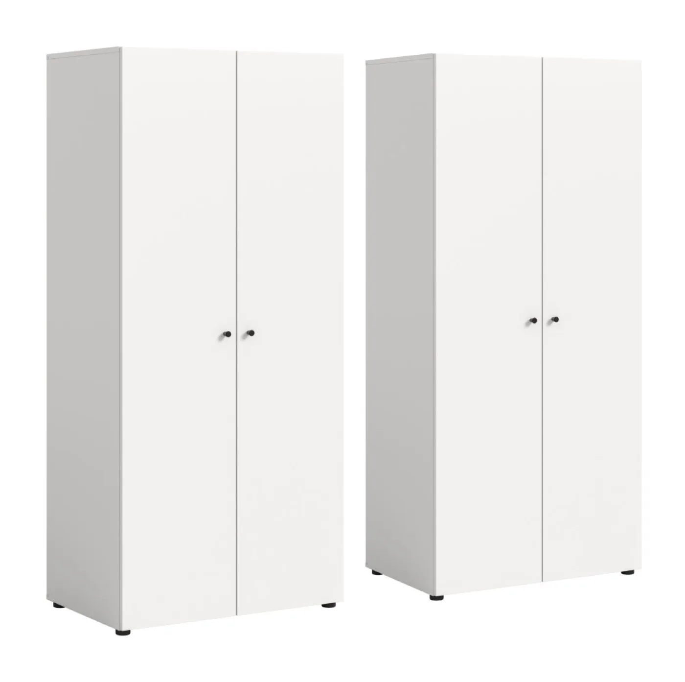 Kleiderschrank set Darwin | 2-teilig | mit 2 Türen | weiß