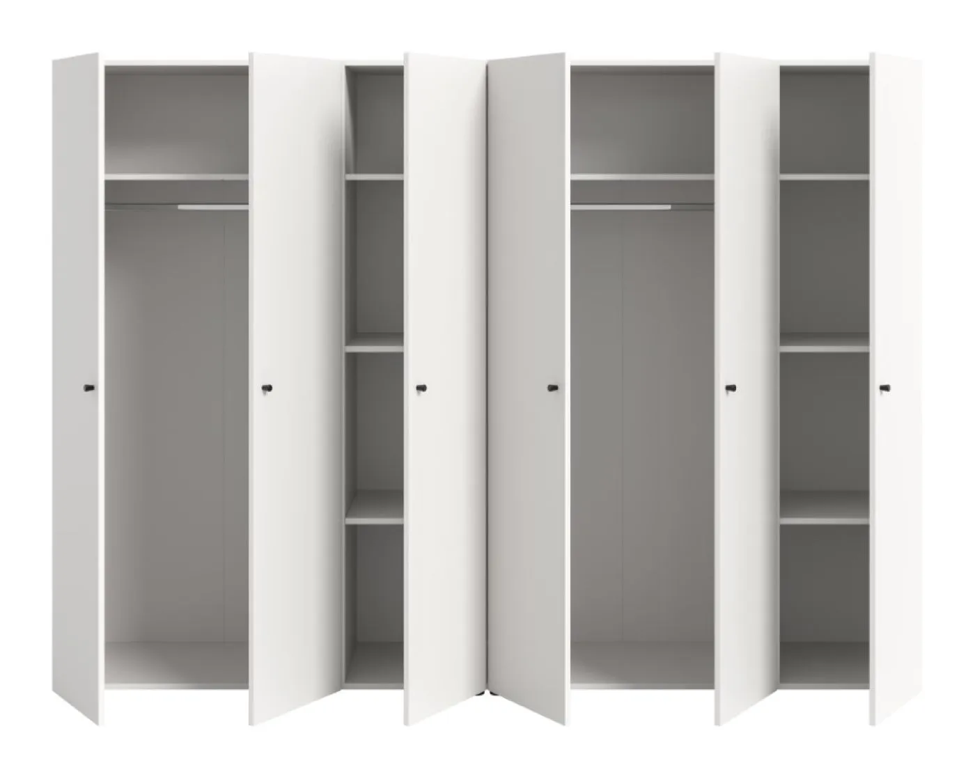 Kleiderschrank set Darwin | 2-teilig | mit 3 Türen | weiß