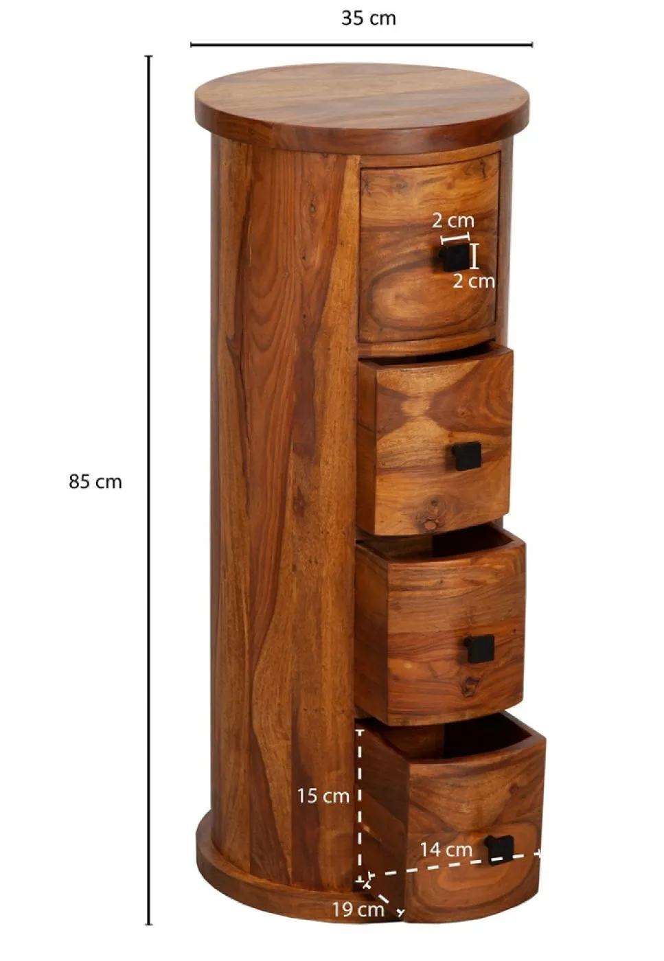 Kommode Beistellschrank Sophia | braun