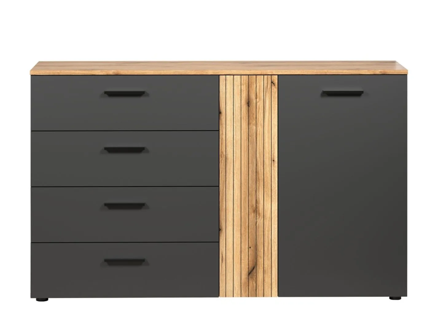 Kommode Esteban 1 | Anthrazit / Coast Evoke Oak