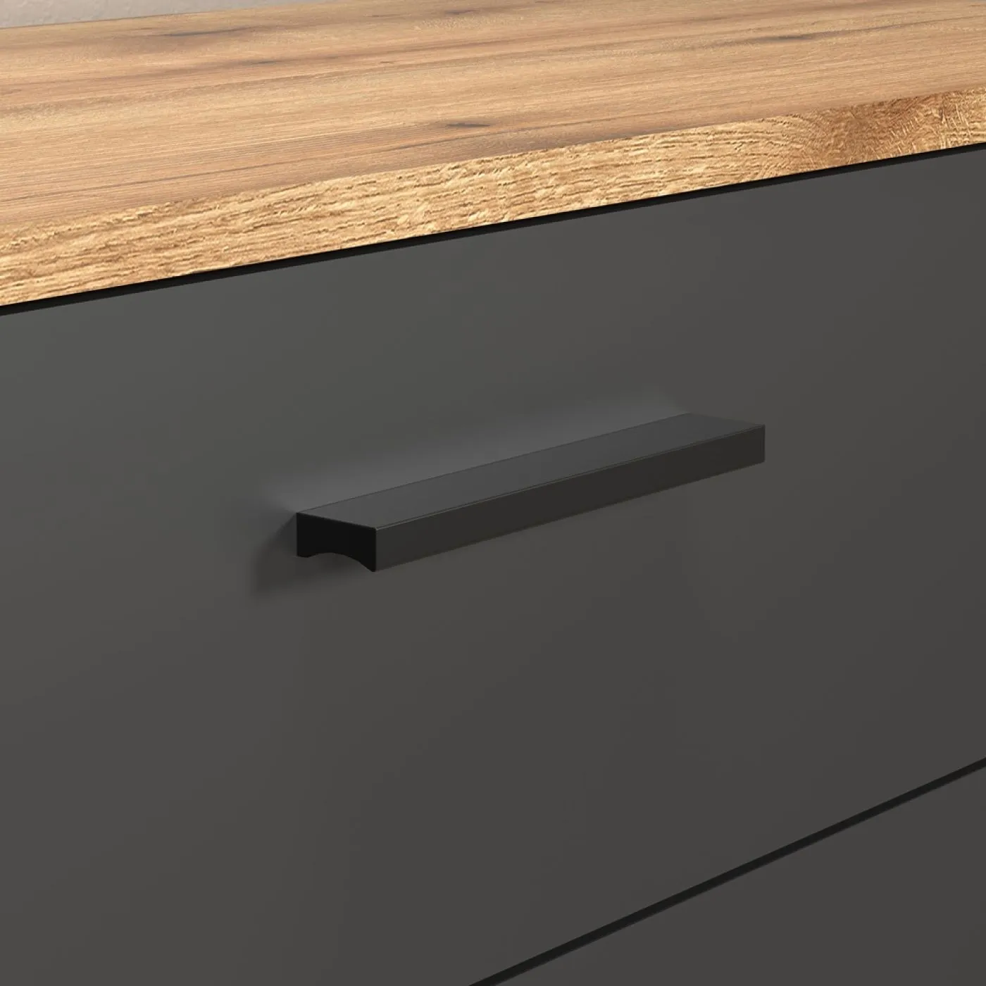 Kommode Esteban 1 | Anthrazit / Coast Evoke Oak