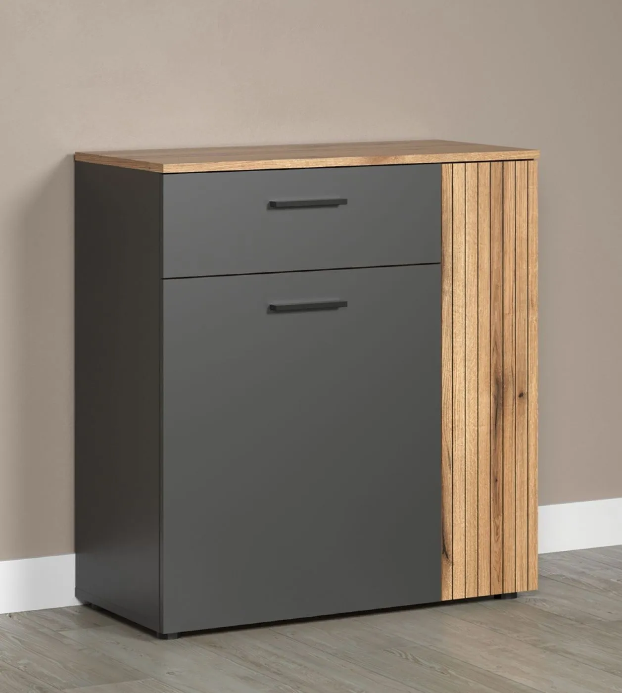 Kommode Esteban 2 | Anthrazit / Coast Evoke Oak