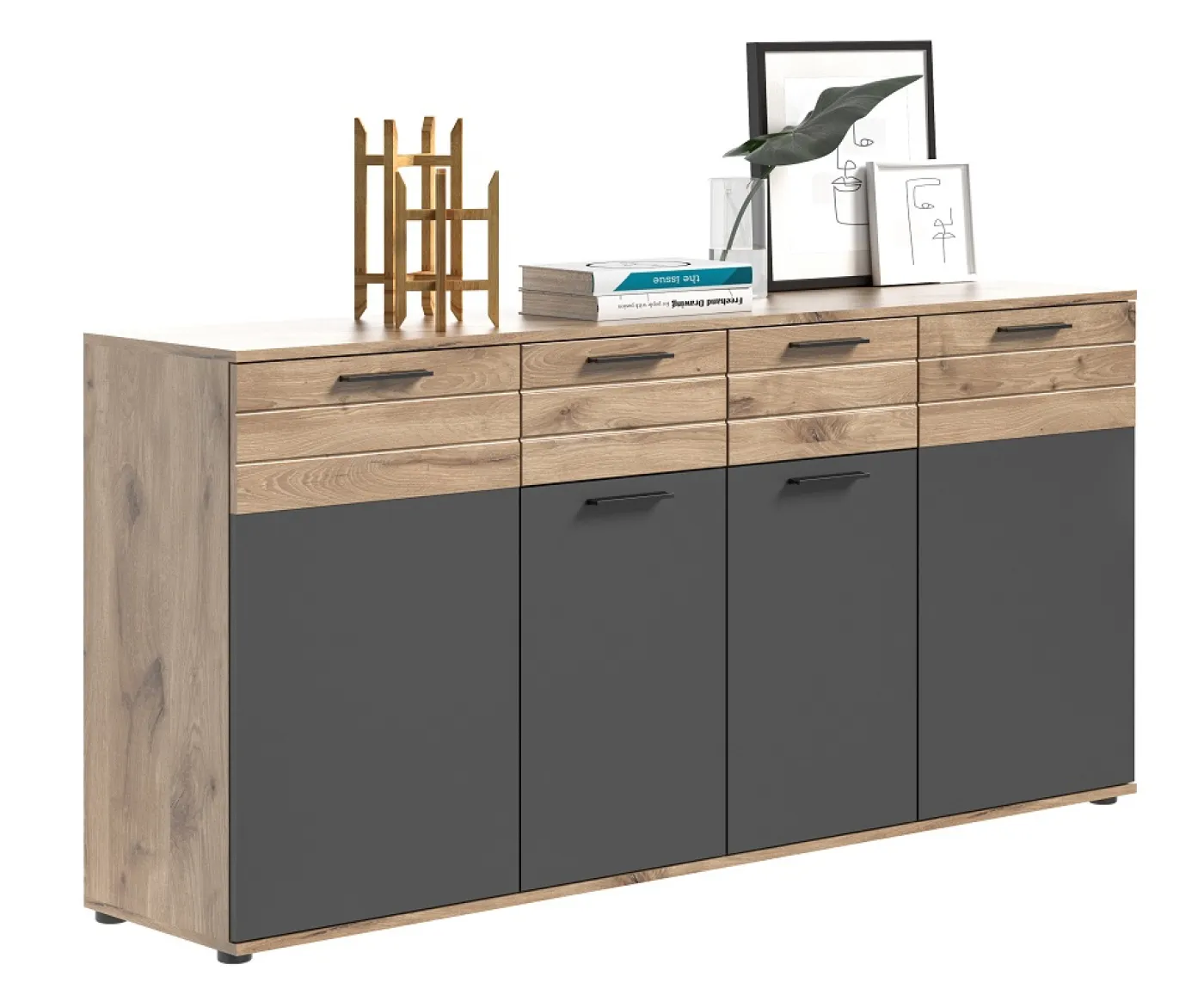 Kommode Mason 2 | Nox Oak / Basalt Grau