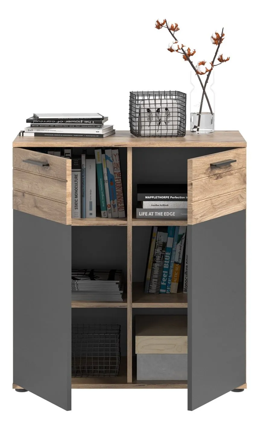 Kommode Mason 2a | Nox Oak / Basalt Grau