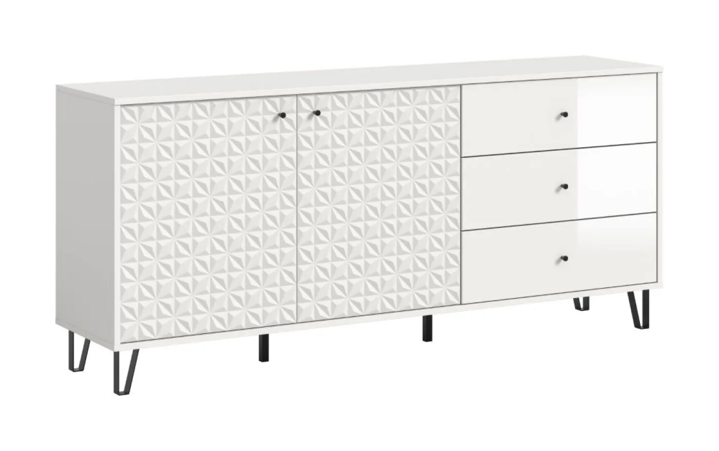 Kommode Prisma | mit 3 Schubkästen | weiß