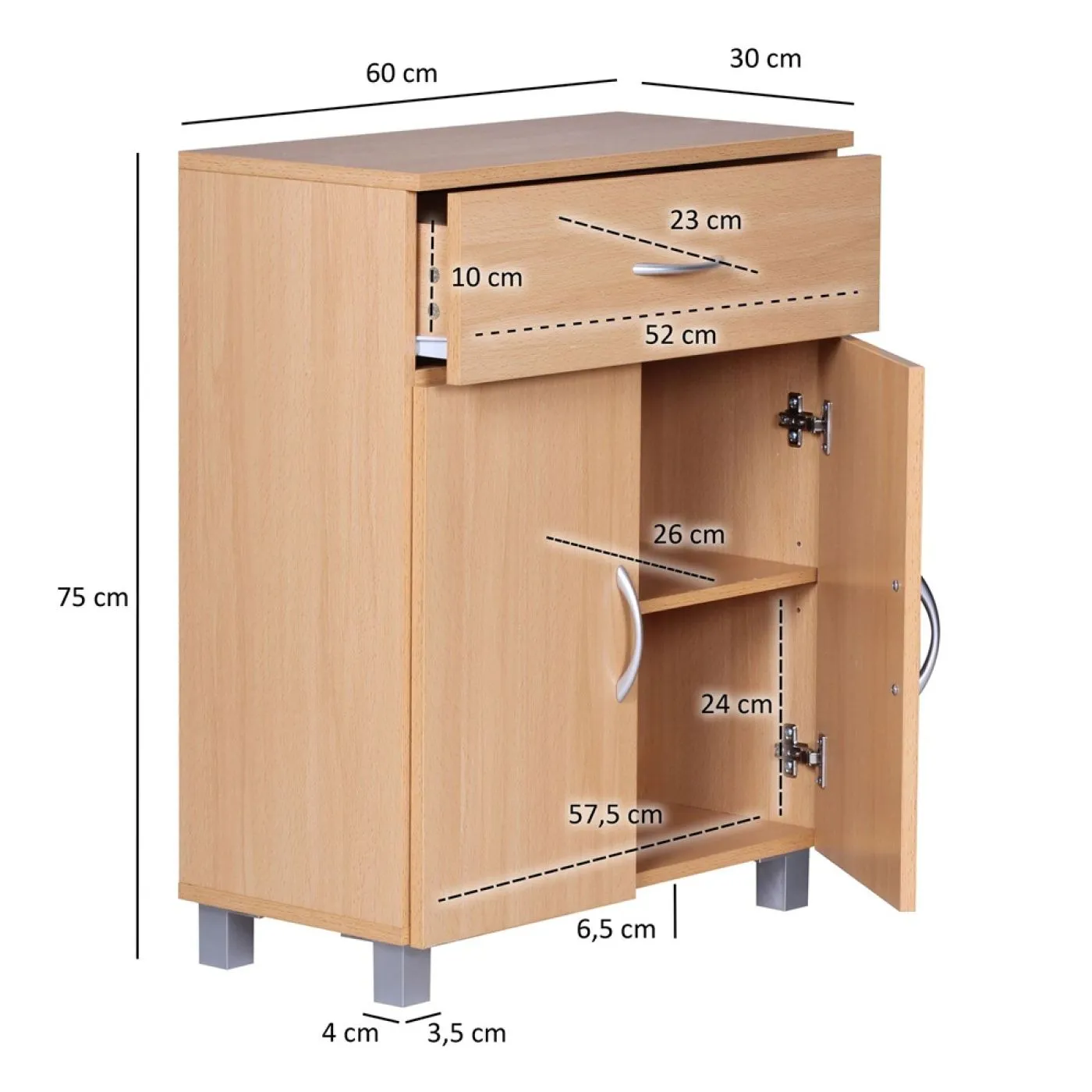 Kommode Sideboard Buche | braun
