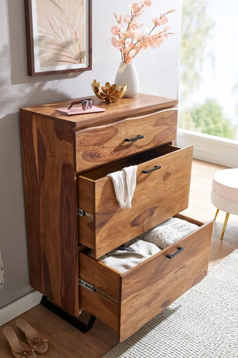 Kommode Sideboard Leonie | Sheesham Massivholz