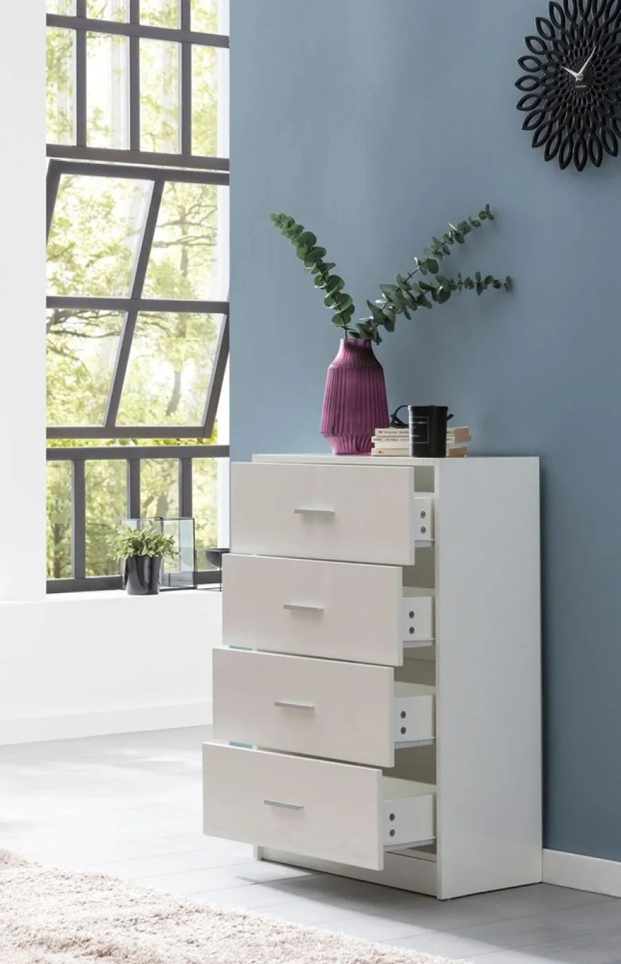 Kommode Sideboard Lobo | weiß Hochglanz