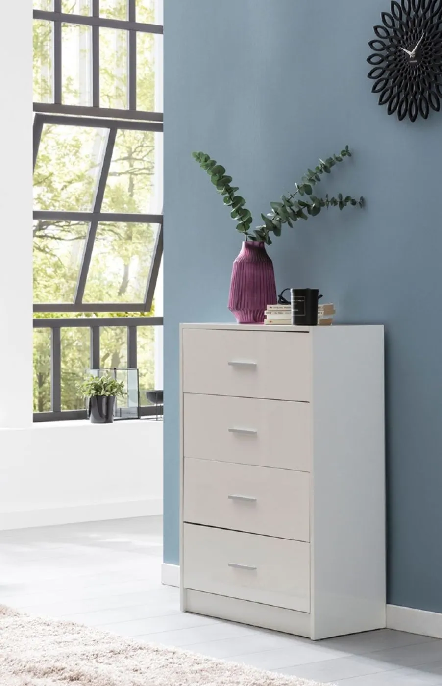Kommode Sideboard Lobo | weiß Hochglanz