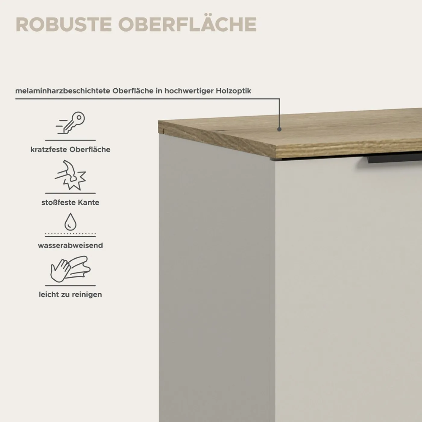 Kommode Slide | Kaschmir / Evoke Oak