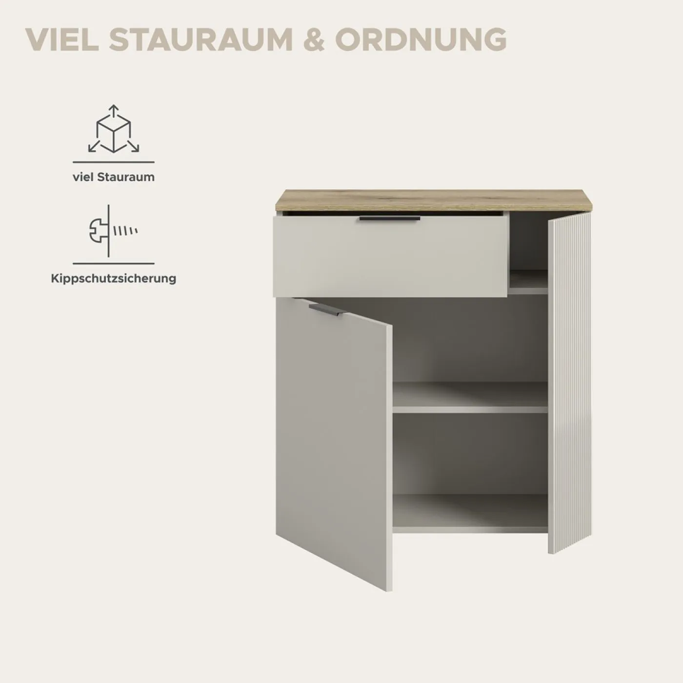 Kommode Slide | Kaschmir / Evoke Oak