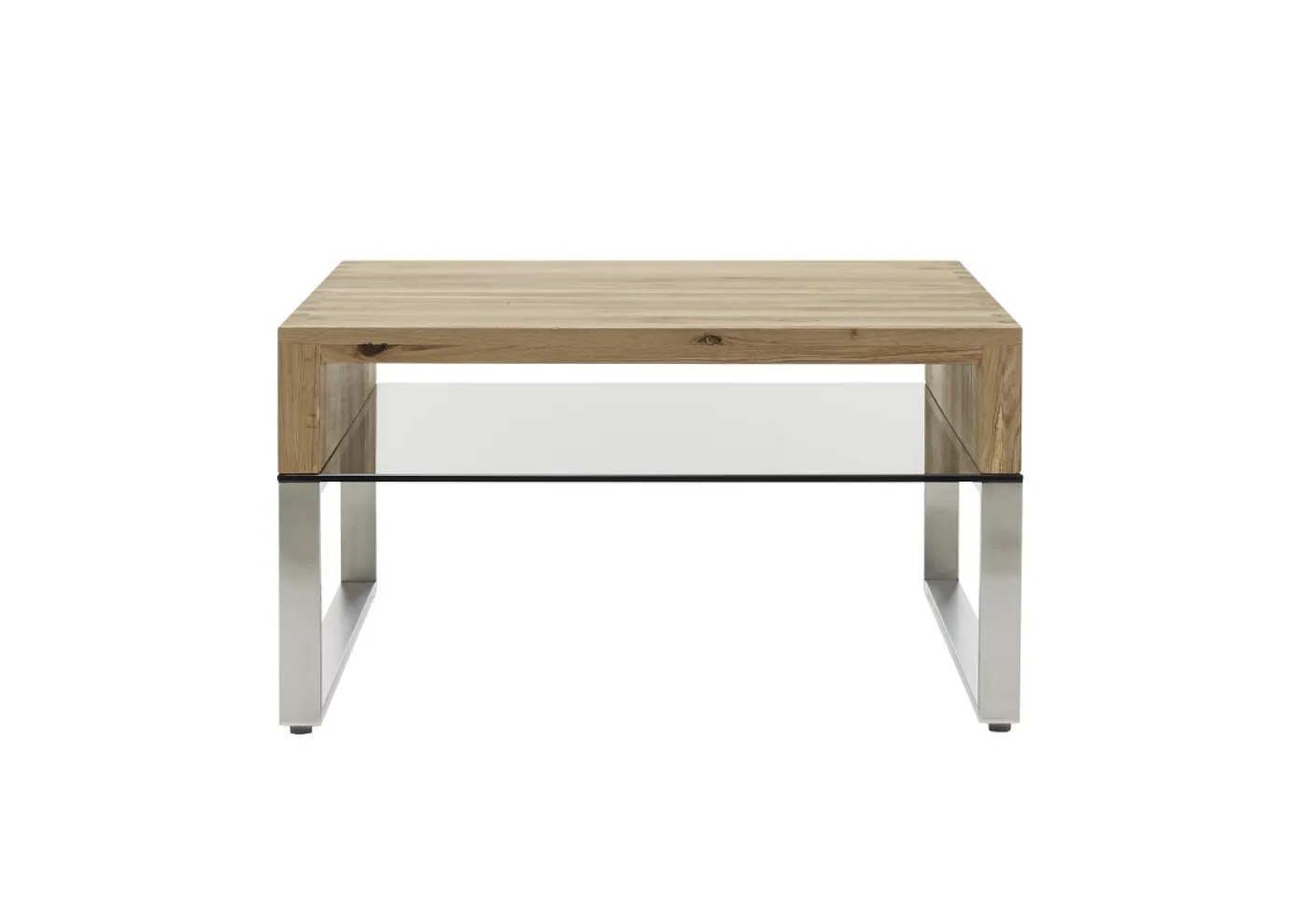 Couchtisch Hilary | Asteiche massiv | mit Glasplatte | 70x70 | Eiche