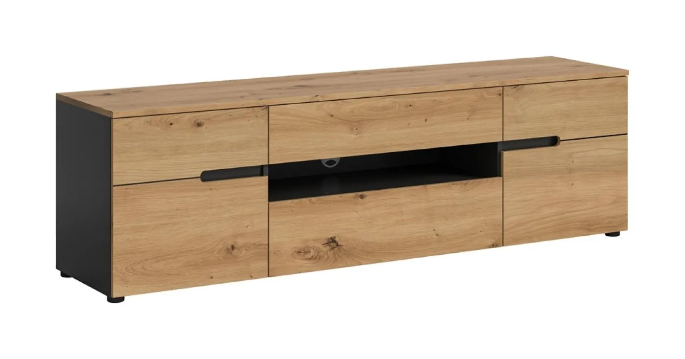 Lowboard Canu | Basalt grau / Artisan Eiche