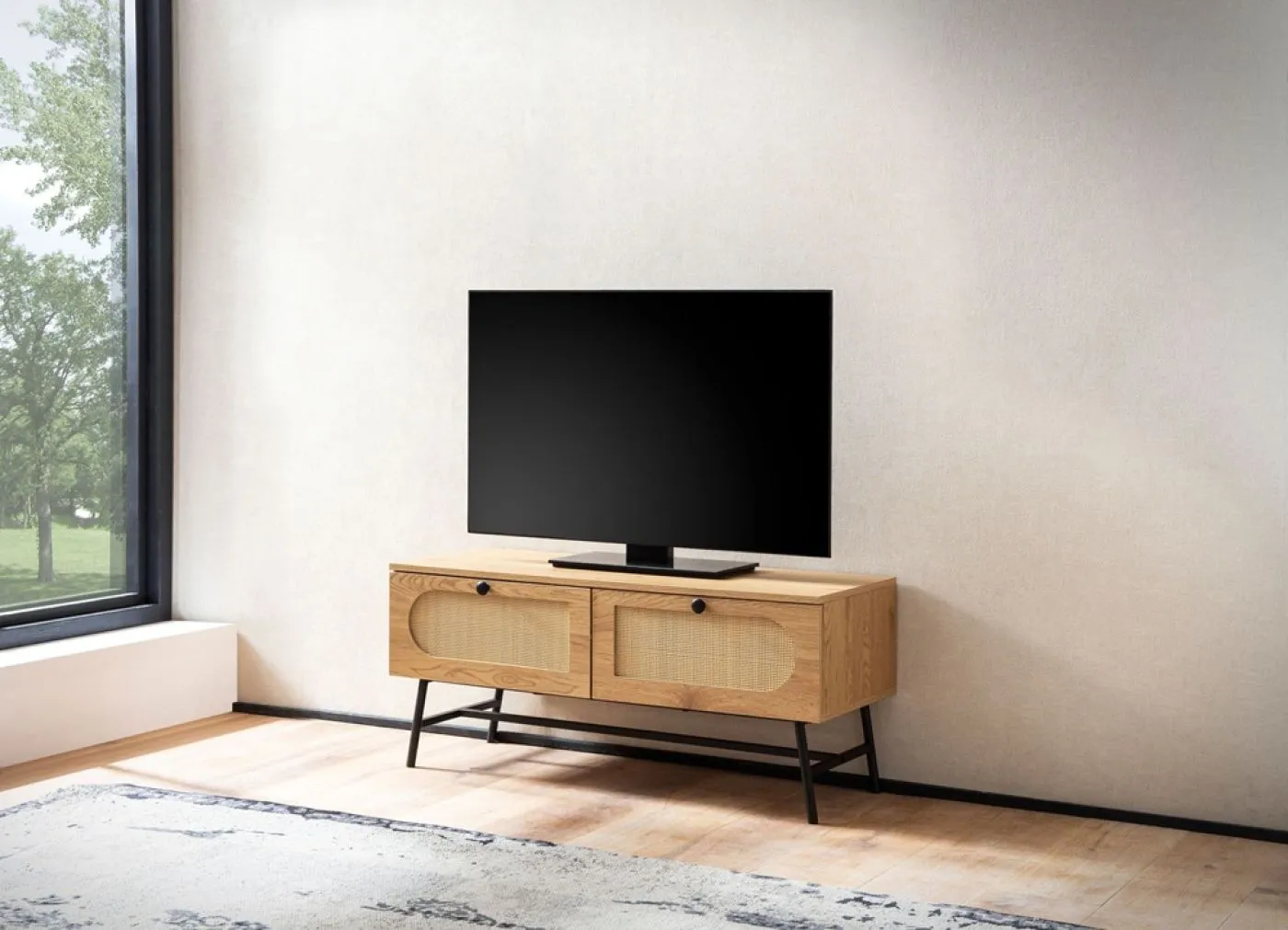 Lowboard TV-Board Aletta | 100 cm | braun / schwarz