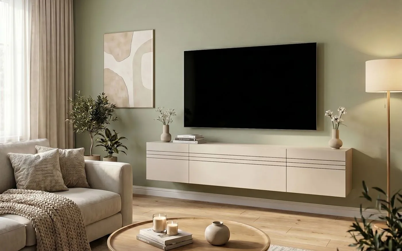 Lowboard TV-Board Beach | 3-teilig | Kaschmir