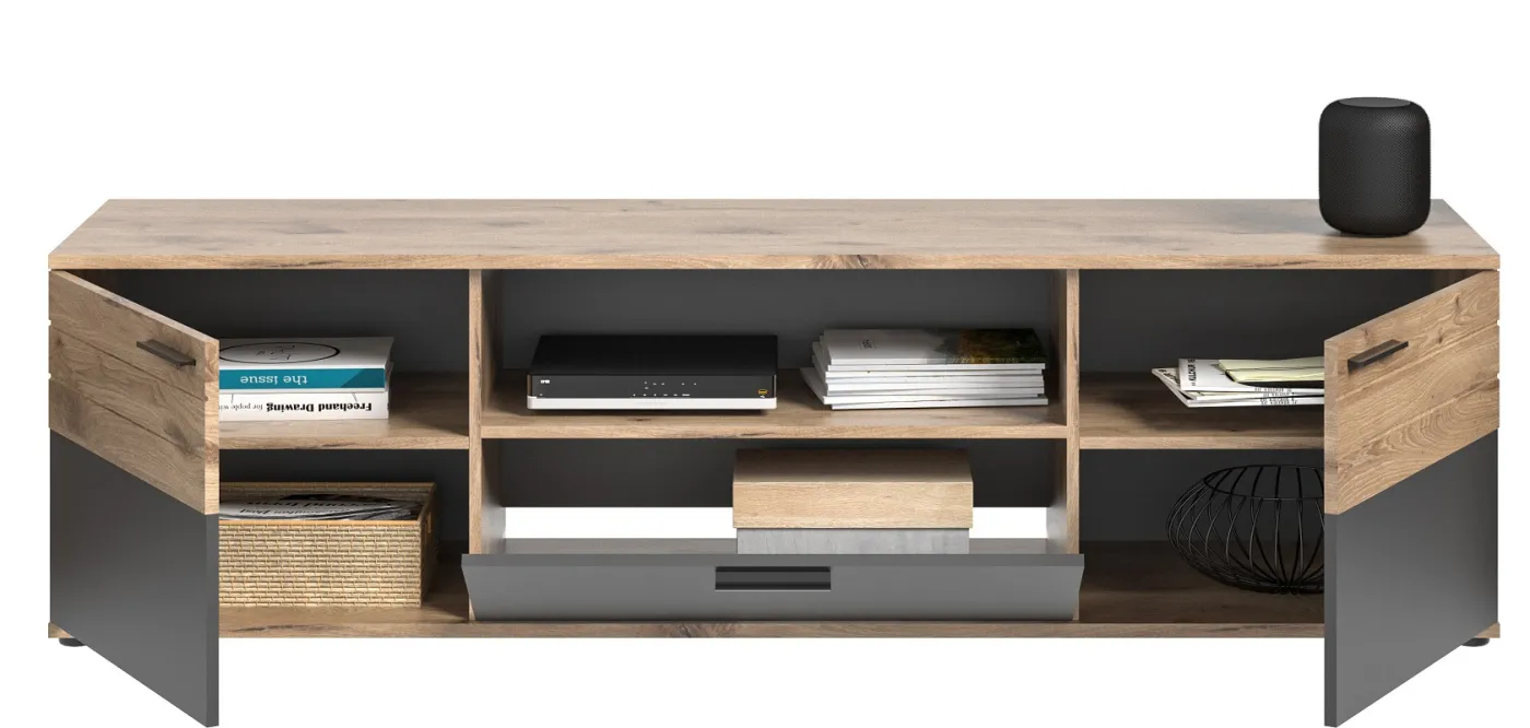 Lowboard TV-Board Mason | Nox Oak / Basalt Grau