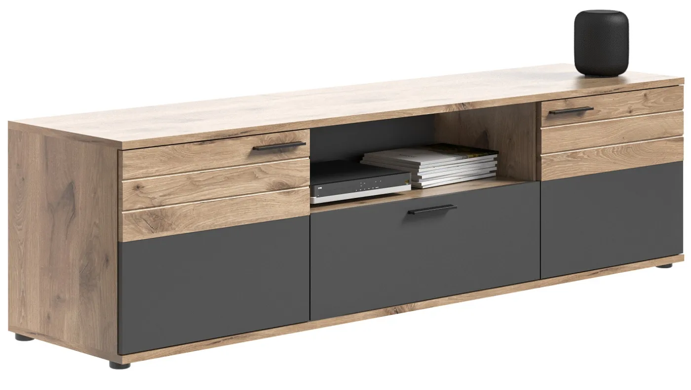 Lowboard TV-Board Mason | Nox Oak / Basalt Grau