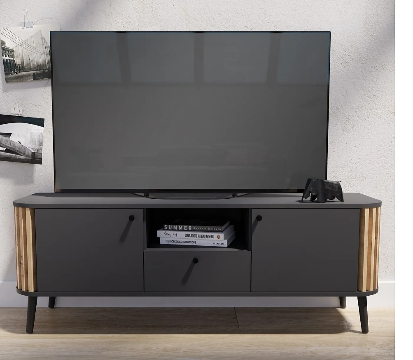 Lowboard TV-Board Pure | grau / Artisan Eiche