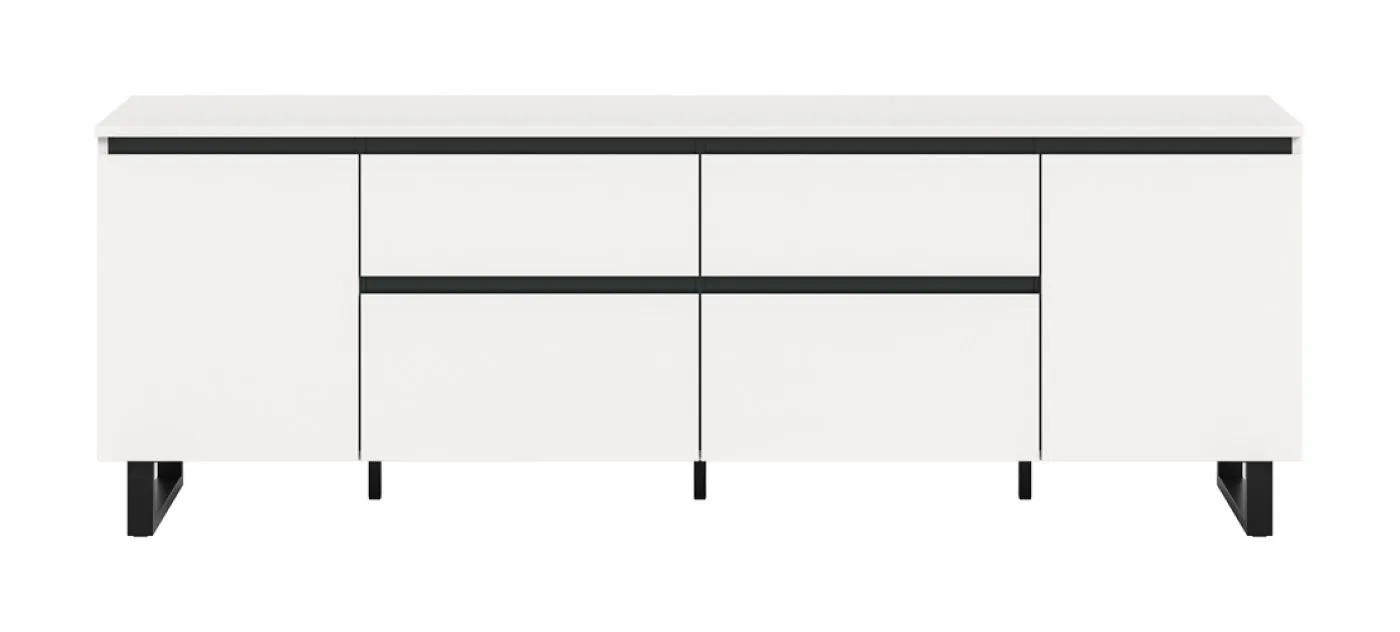 Lowboard TV-Board Tomasa | weiß / schwarz