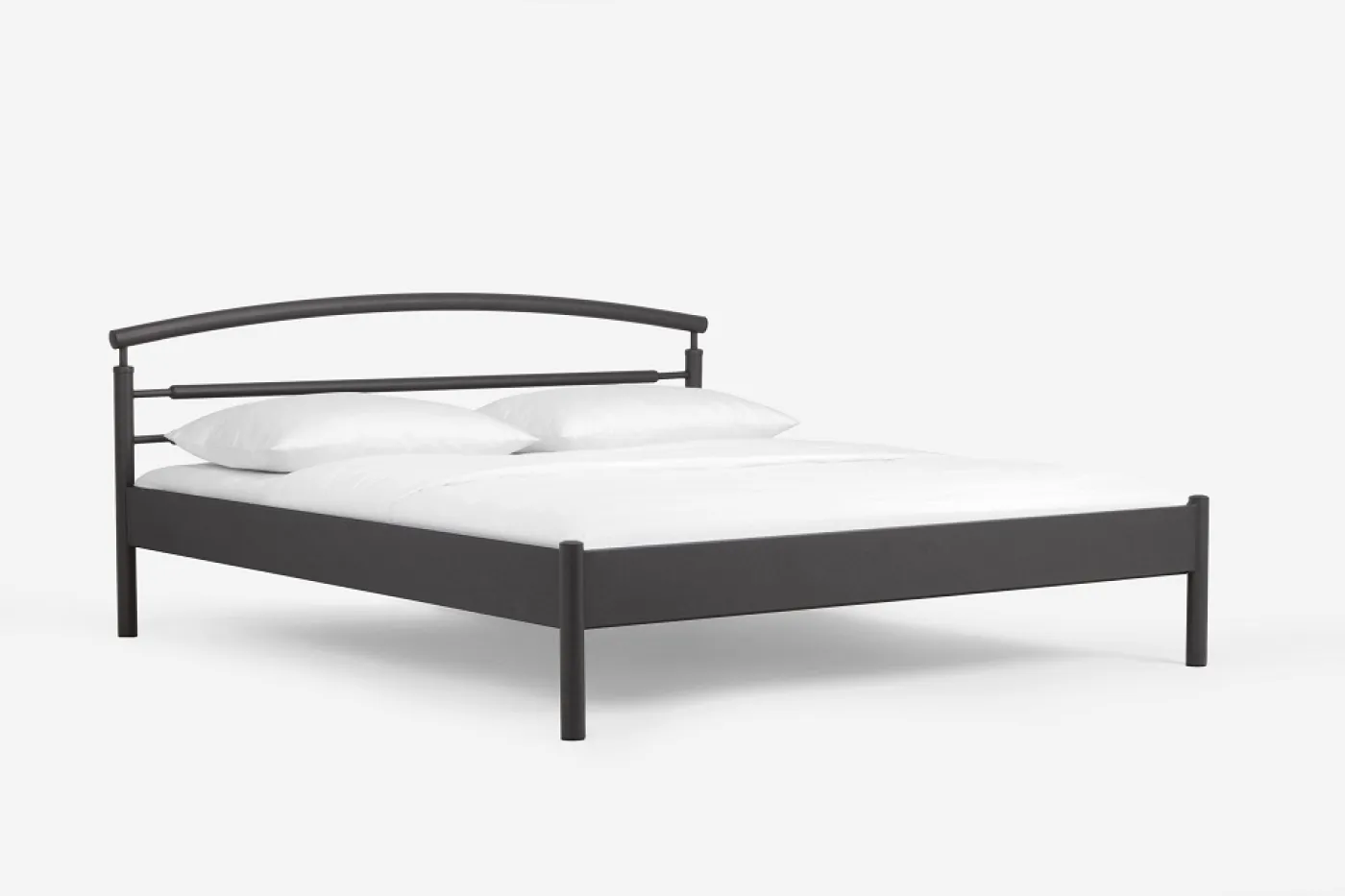 Metallbett Iris | mit Kopfteil | schwarz | 180x200