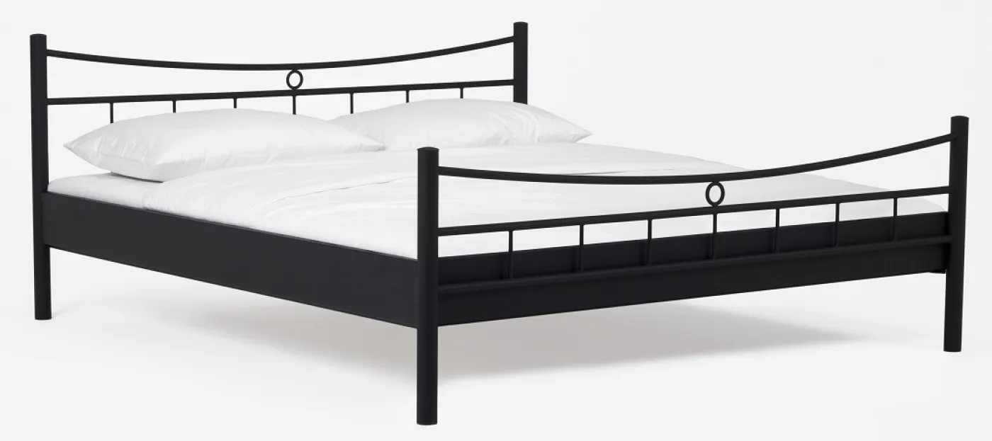 Metallbett Iris | schwarz | mit Fußteil | 200x220