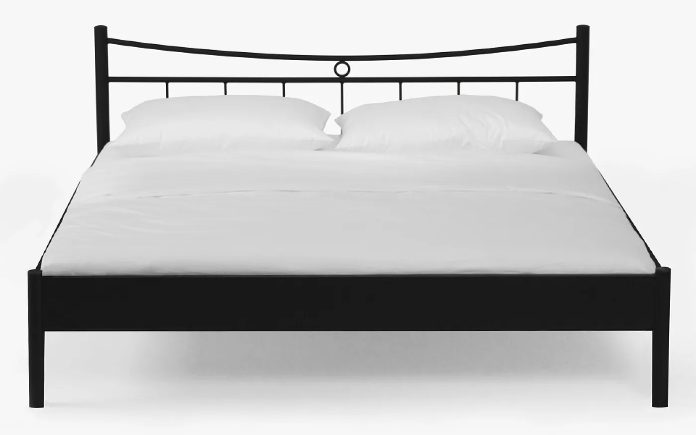 Metallbett Iris | schwarz | ohne Fußteil | 180x190