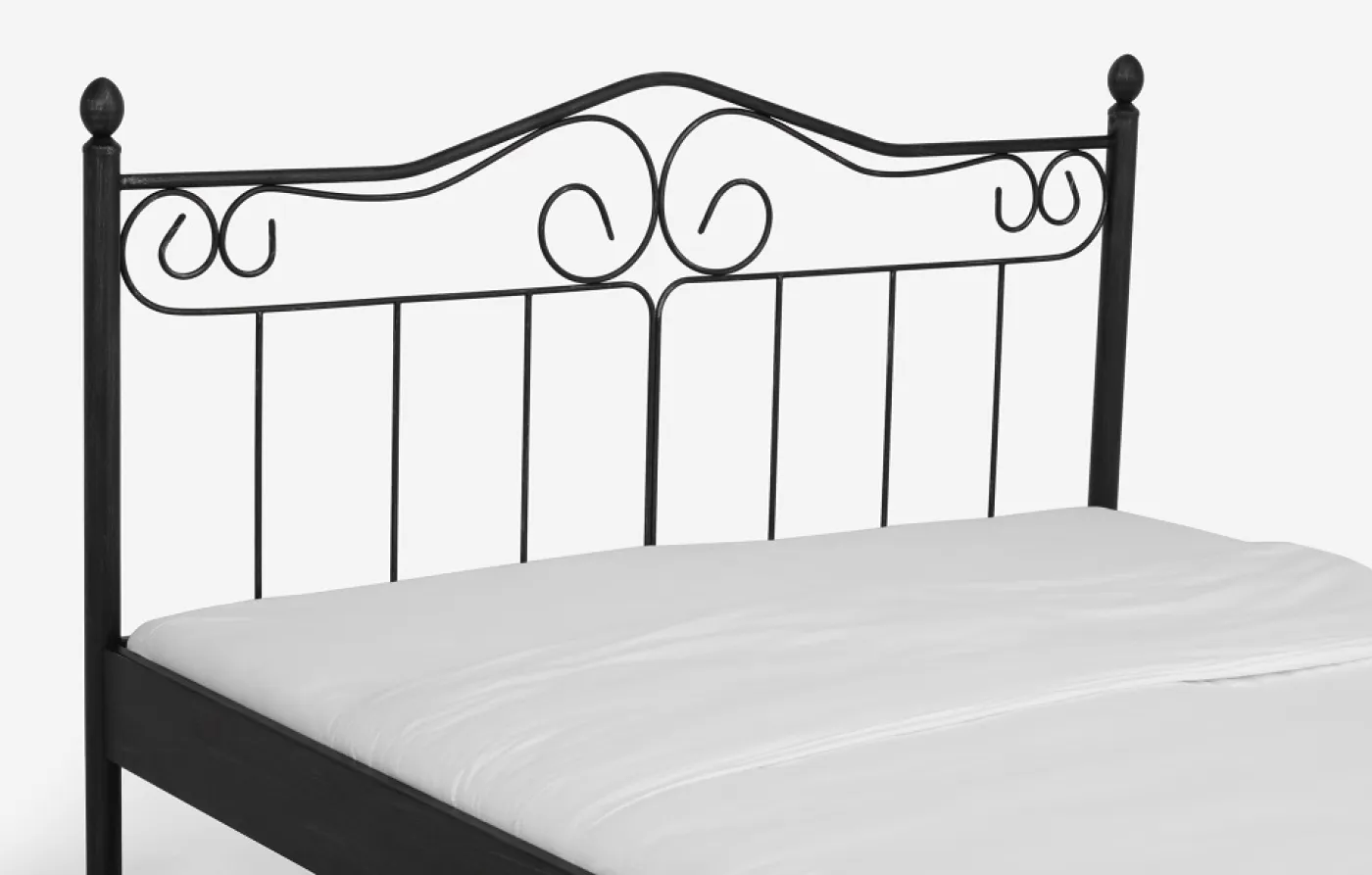 Metallbett Iris | schwarz / silber gewischt | 180x200 | mit Fußteil