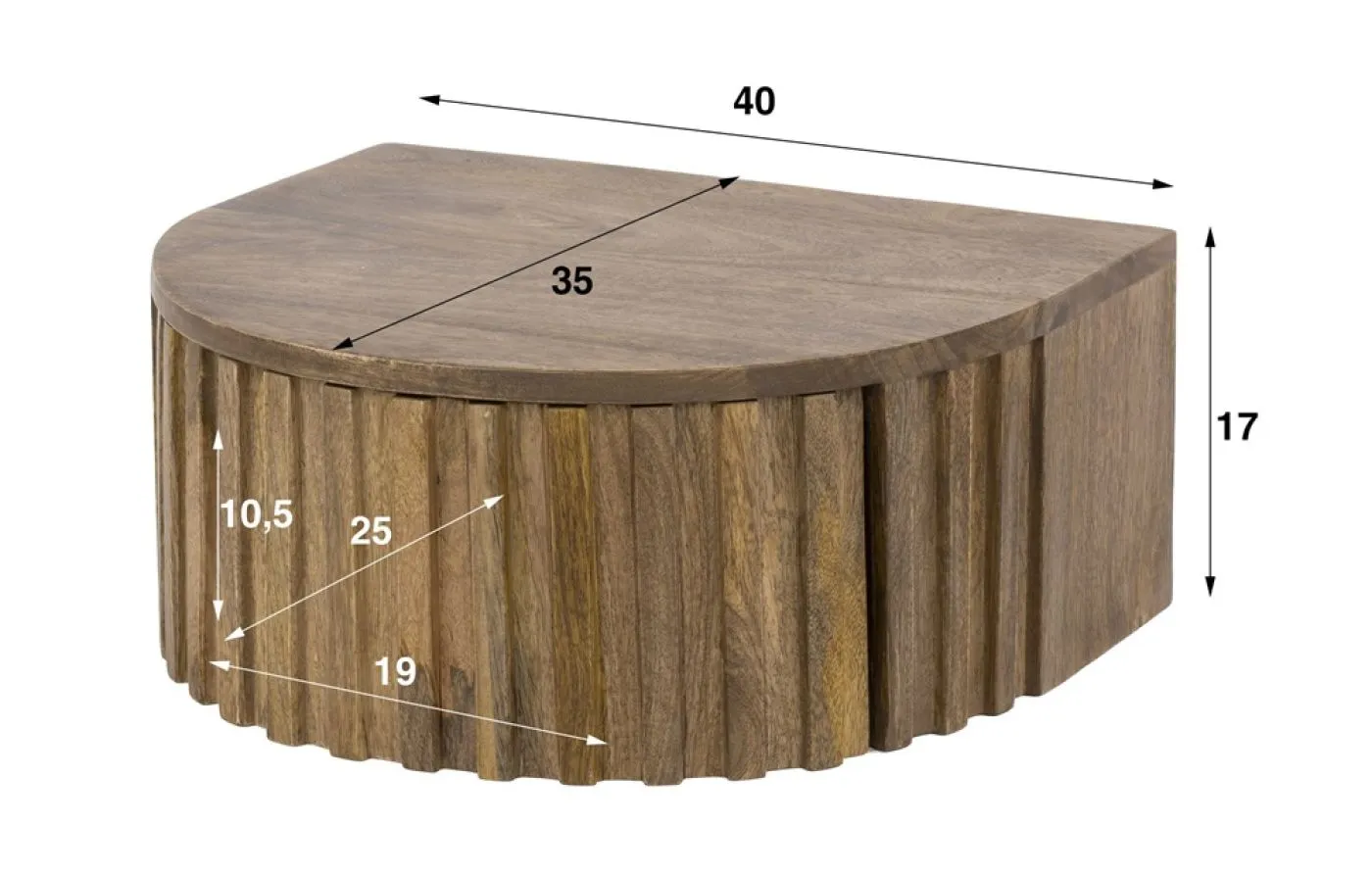 Nachttisch Ella | mit Schubkasten | Mangoholz | sandfarbe