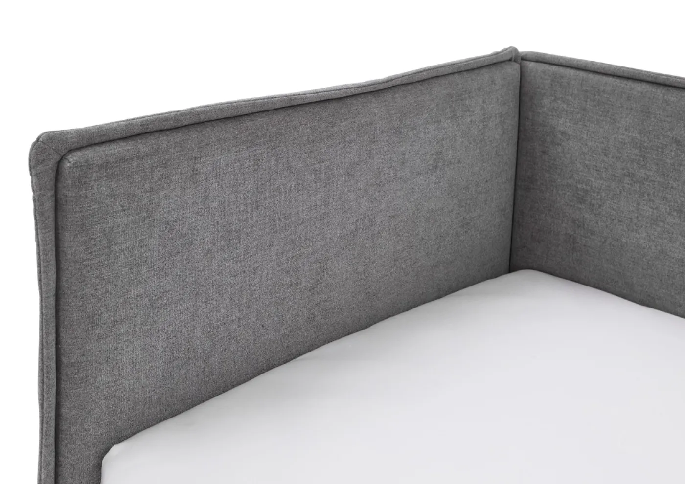 Polsterbett Fun | grau | 90 x 200 cm | mit Rückenteil | ohne Bettkasten | ohne Matratze