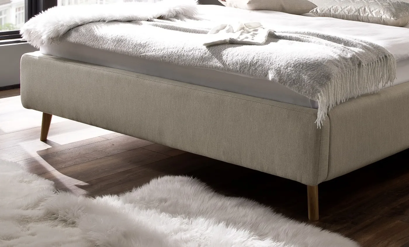 Polsterbett Lotte inkl. Bettkasten | beige | 180 x 200 cm