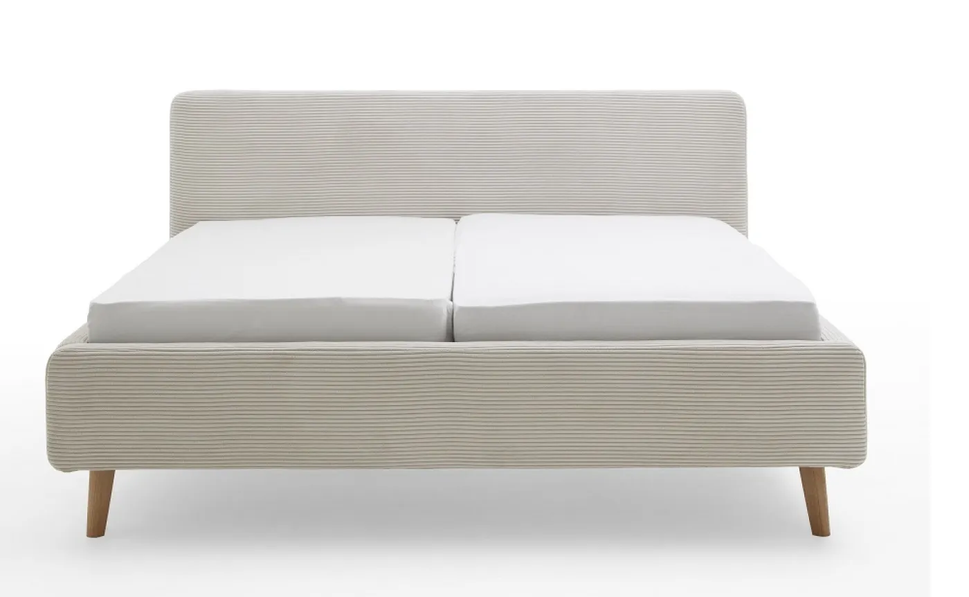 Polsterbett Mattis Cord | beige | 160 x 200 cm | mit Lattenrost & Bettkasten
