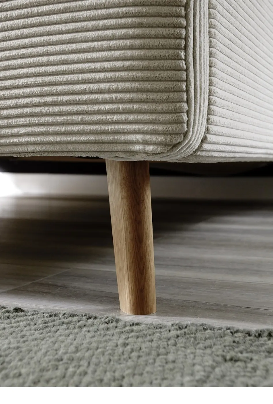 Polsterbett Mattis Cord | beige | 160 x 200 cm | mit Lattenrost & Bettkasten