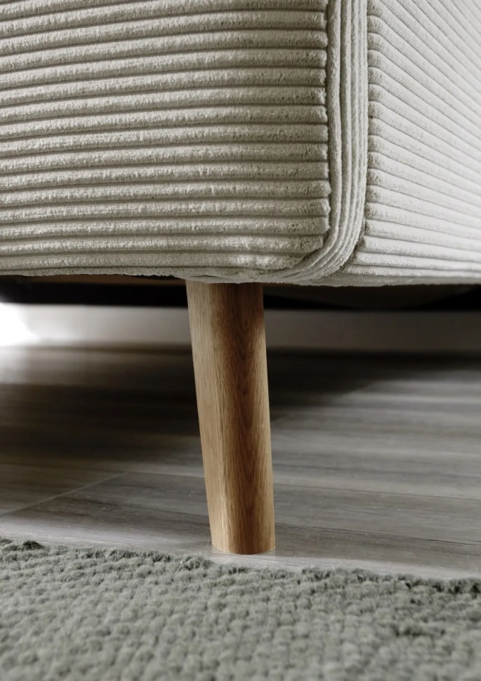 Polsterbett Mattis Cord | beige | 160 x 200 cm | mit Lattenrost & Bettkasten