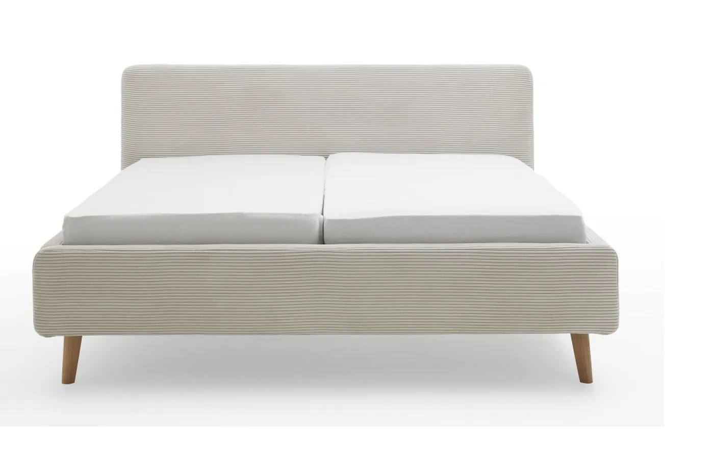 Polsterbett Mattis Cord | beige | 180 x 200 cm | mit Lattenrost & Bettkasten