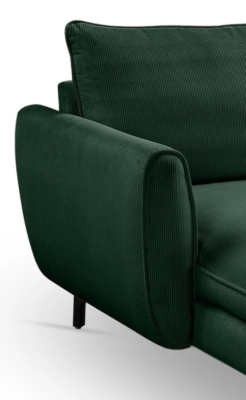 Polstersofa Toronto U-Form rechts | 202cm | Webstoff | smaragdgrün