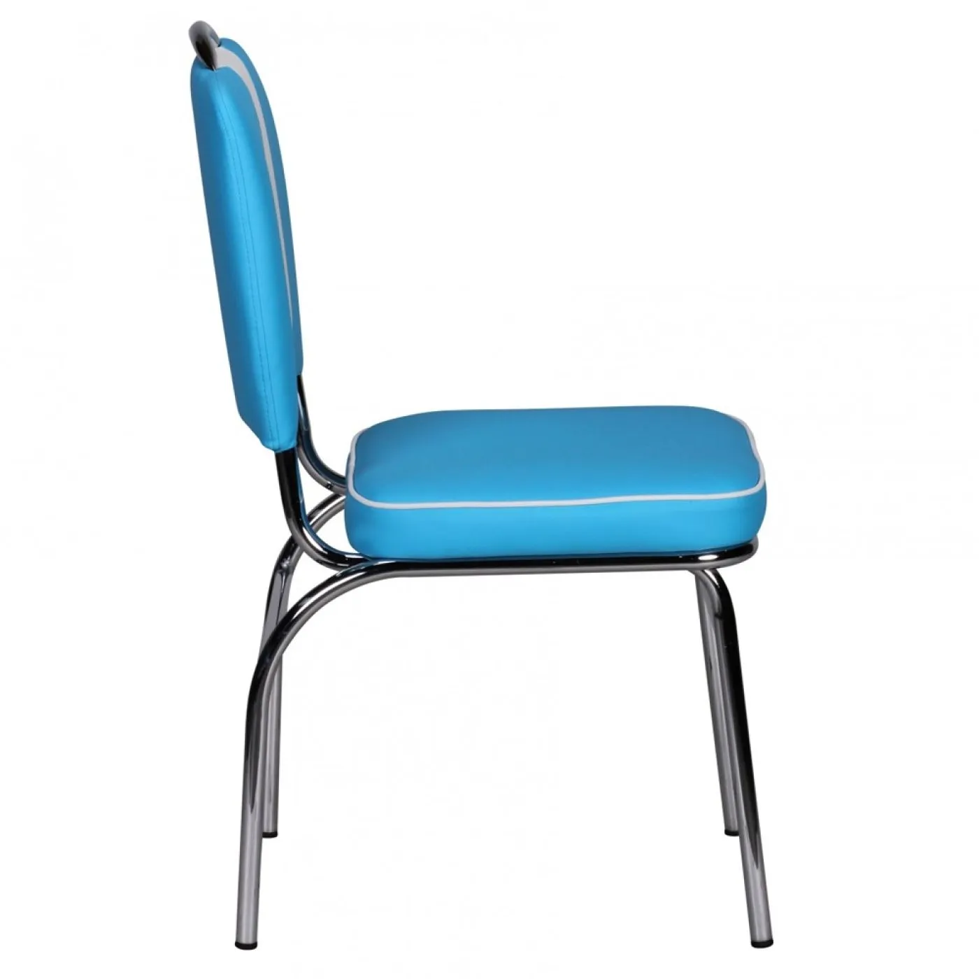 Polsterstuhl Deni | Retro Vintage | blau / weiß