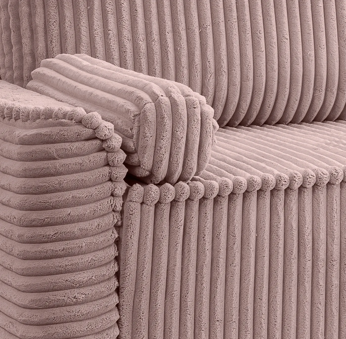 Schlafsofa 3-Sitzer Grubs | 225cm | Cord | rosa