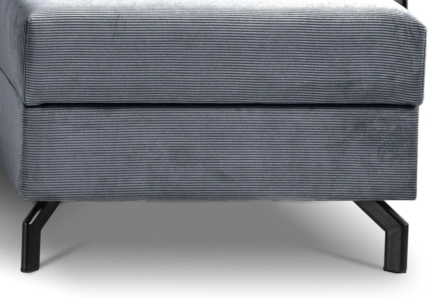 Schlafsofa Marti L-Form rechts | 230cm | Cord | blau-grau