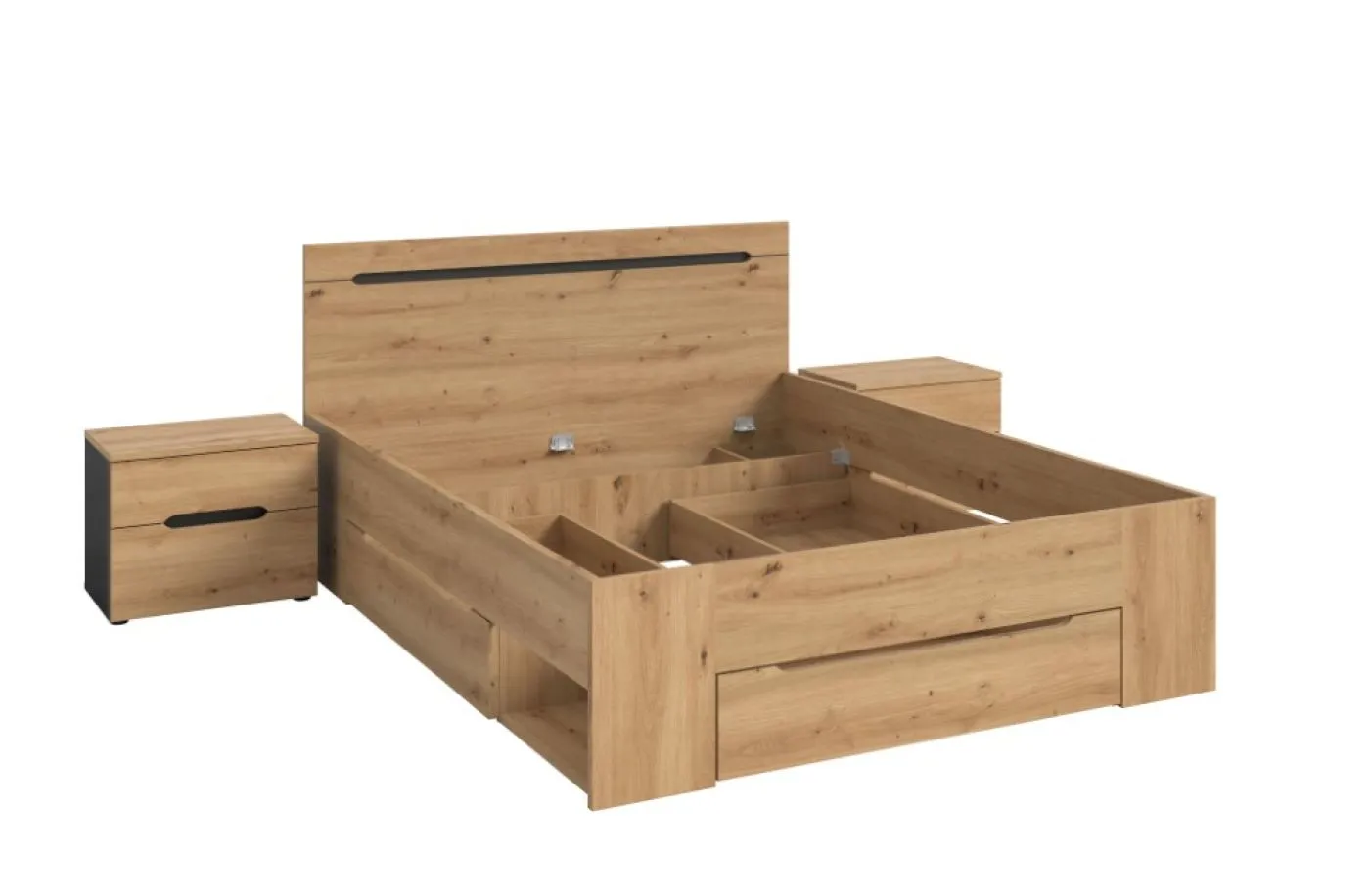 Schlafzimmer-Set Canu | Artisan / Basalt grau | 3-teilig