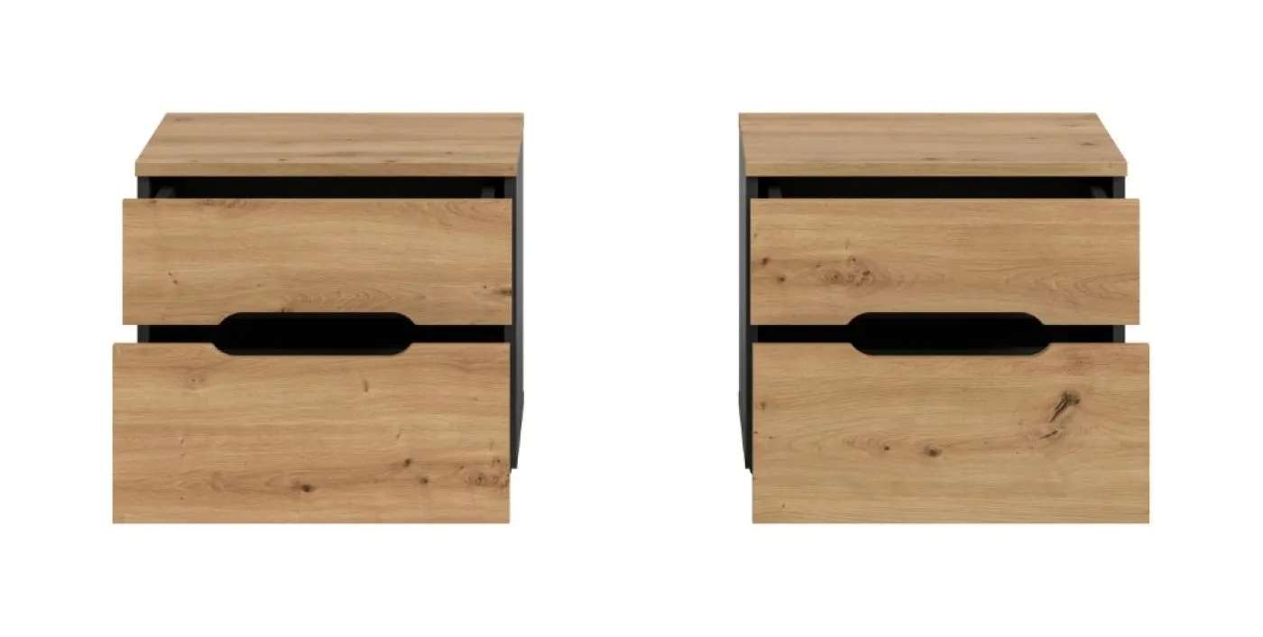 Schlafzimmer-Set Canu (L) | Artisan / Basalt grau | 3-teilig