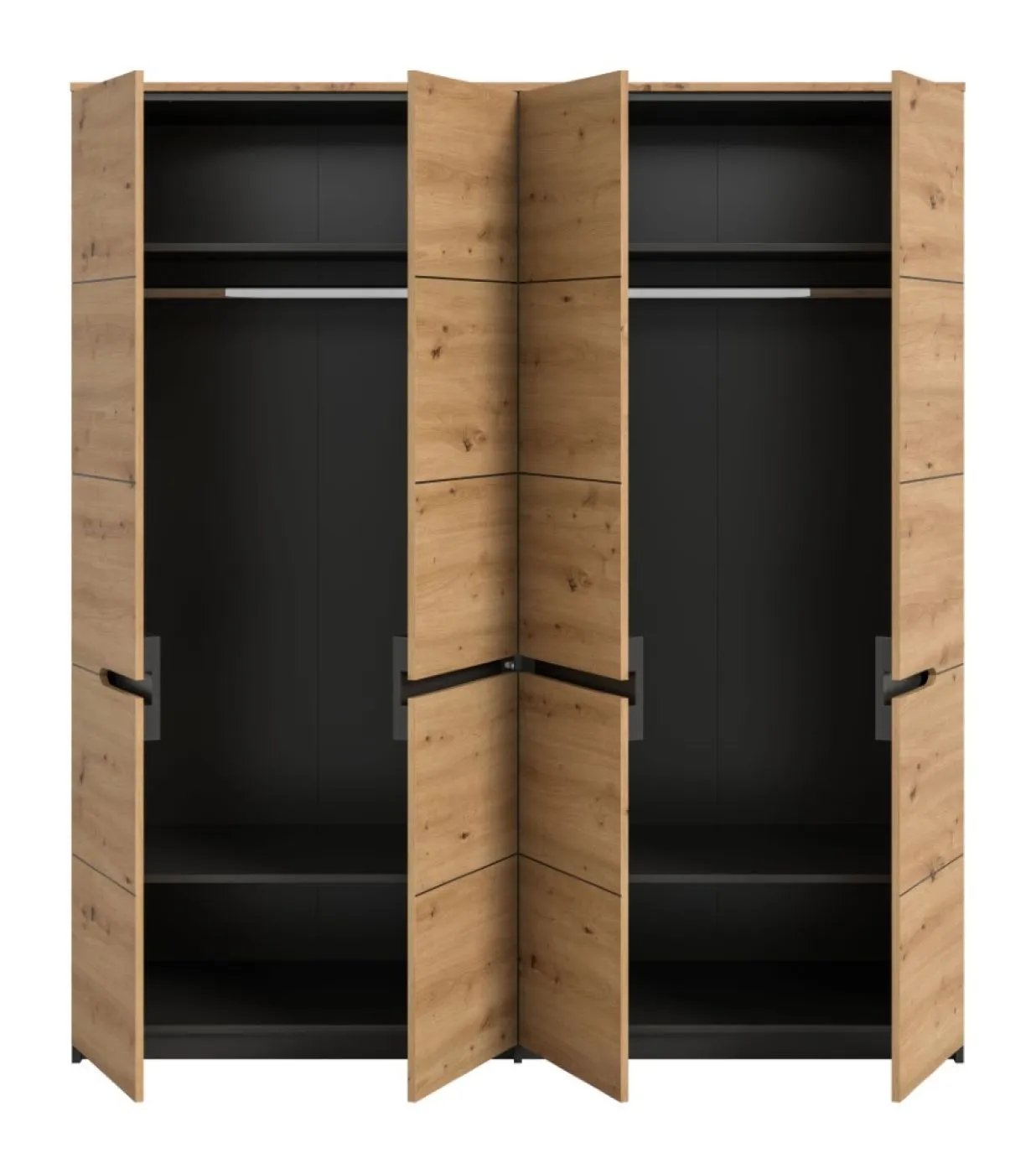 Schlafzimmer-Set Canu | mit Kleiderschrank | Artisan / Basalt grau | 4-teilig