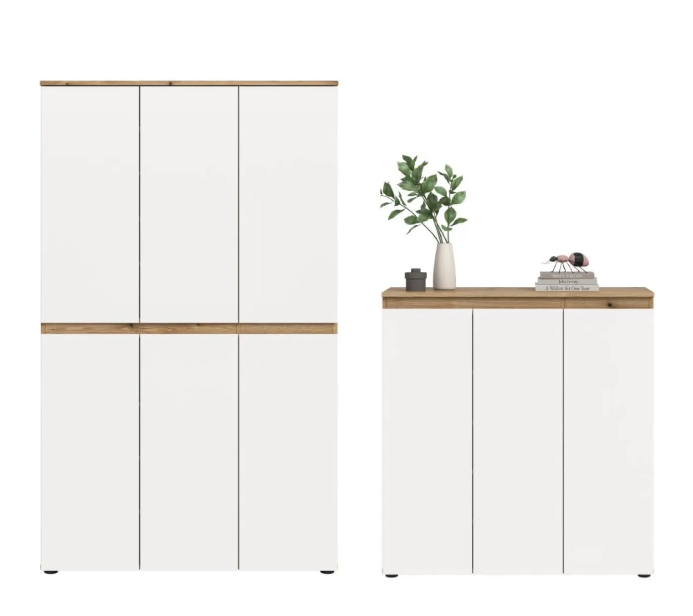 Schrankkombination Scarpa 2 | 2-teilig | weiß / Evoke Eiche
