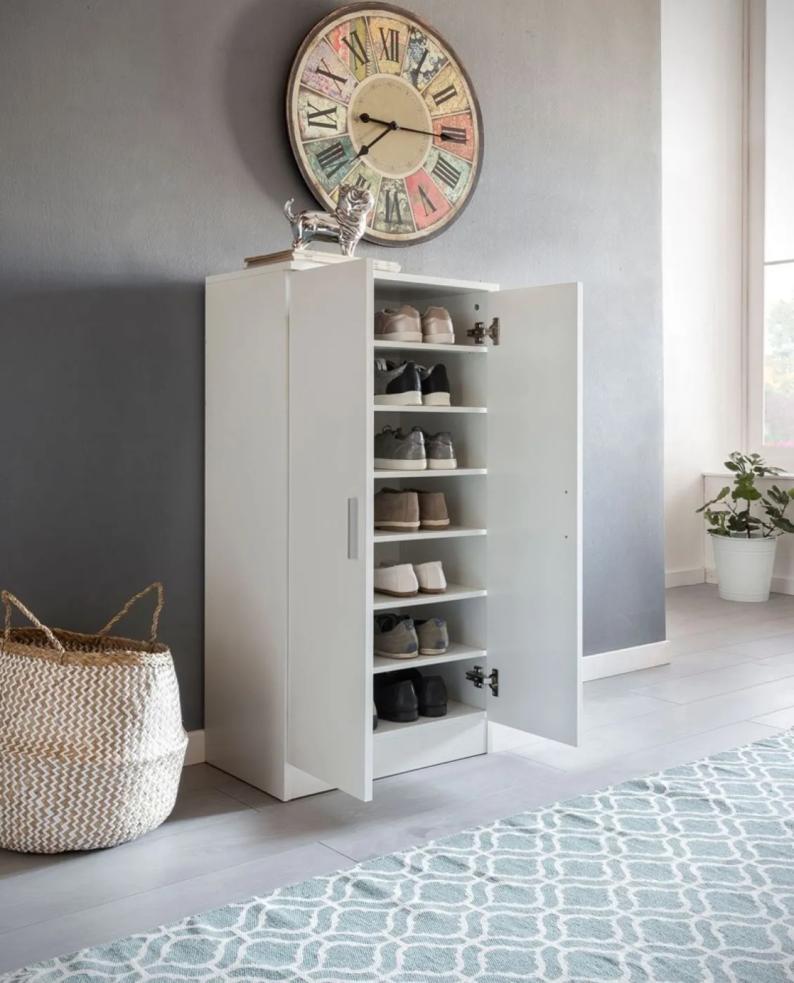 Schuhschrank Kerin | mit 2 Türen | weiß