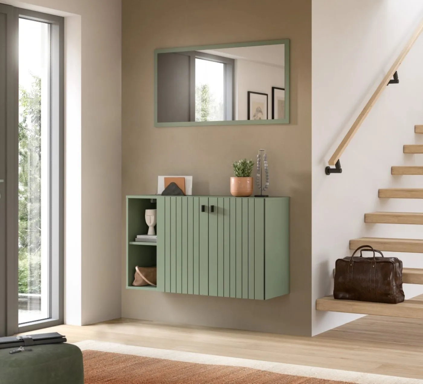 Schuhschrank Station | hängend | Smoke Green