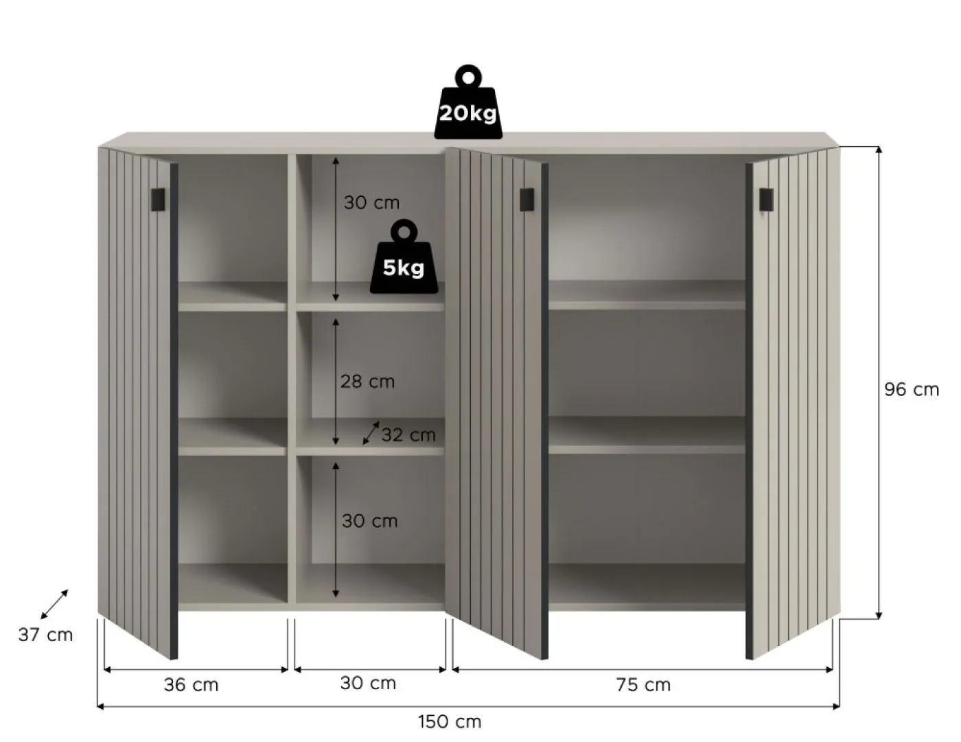 Schuhschrank Station | Kaschmir