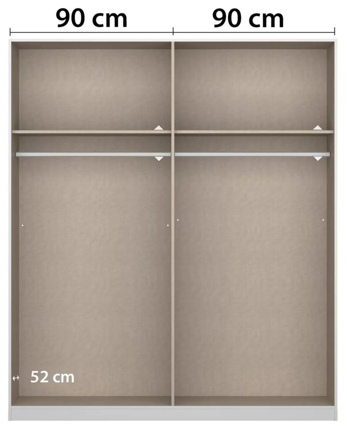 Schwebetürenschrank Artemis | mit Glastüren | alpinweiß / champagner | 181 x 210 x 62 cm
